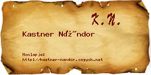 Kastner Nándor névjegykártya